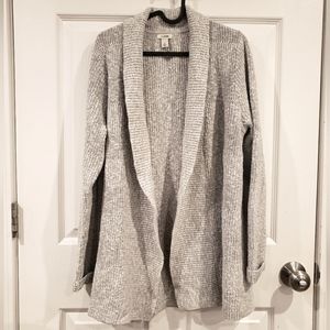 LL BEAN | Ladies Gray Knit Cardigan Large